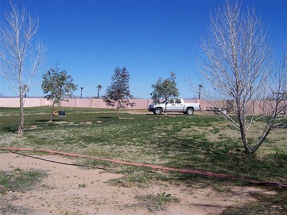 Huge backyard fenced with block wall