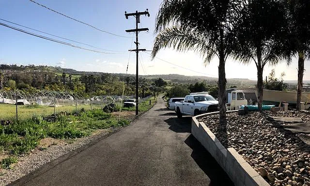 Looking Down the driveway towards North Santa FE.