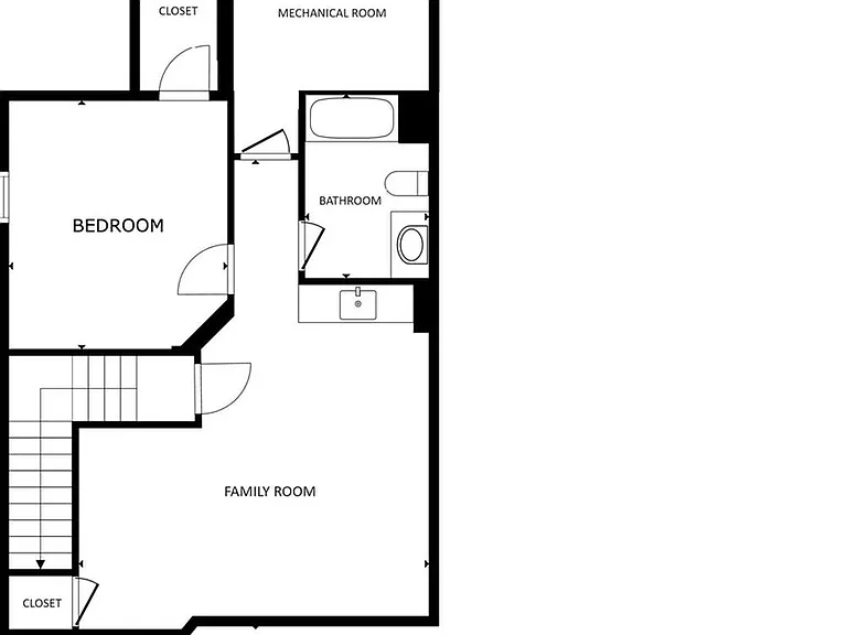 Basement with 1 Bedroom and a Family Room