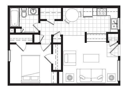 Floor plan Remodeled One Bedroom