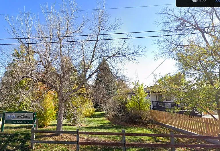 Shows proximity to the park, house is on the right. Backs right up to the park.