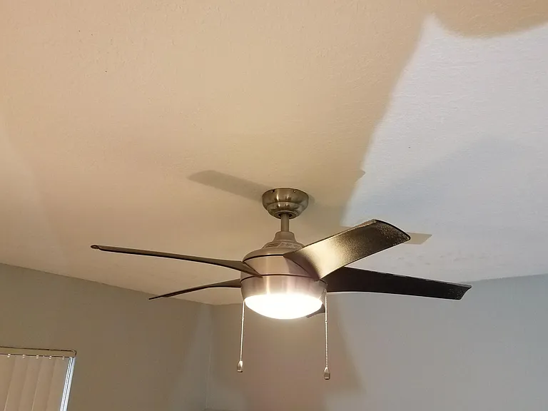 Nice designer touches throughout. Like this fan. Our apartment was designed with love and attention to detail.