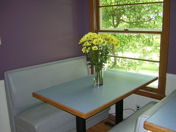 eat in 50's booth in kitchen