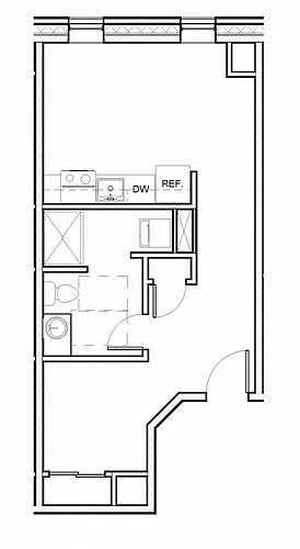 Floor plan Studio 204-604