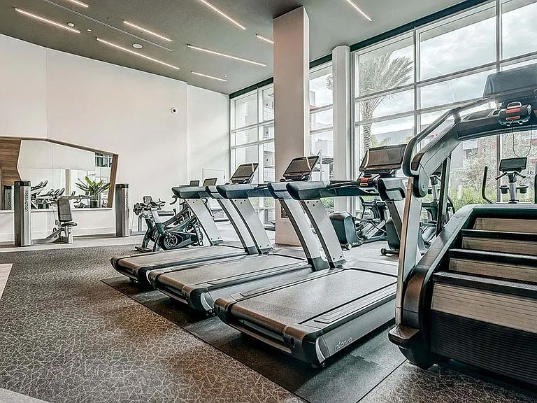 Griffis Platinum Triangle fitness center with cardio machines.