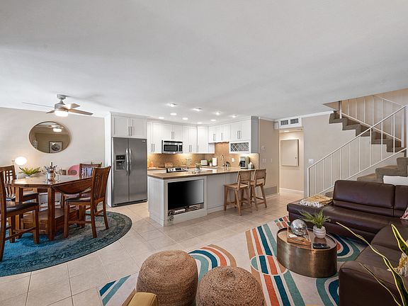 Living Area, Dining Area, and Kitchen