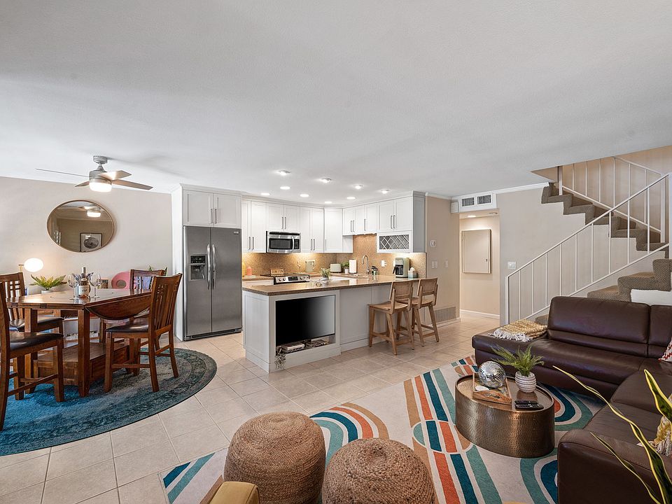 Living Area, Dining Area, and Kitchen