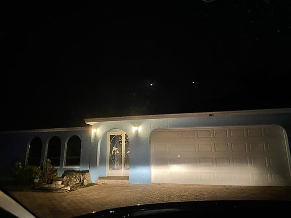 Front entry at night