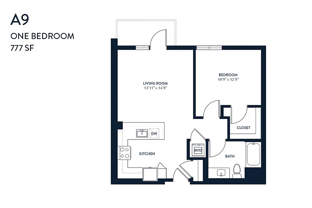 Floor plan One Bedroom A9