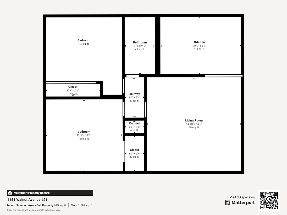 Floor plan 2 Bed 1 Bath