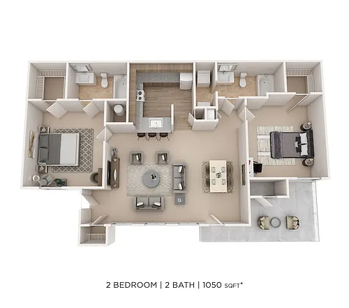 Floor plan Two Bedroom 2 Bath