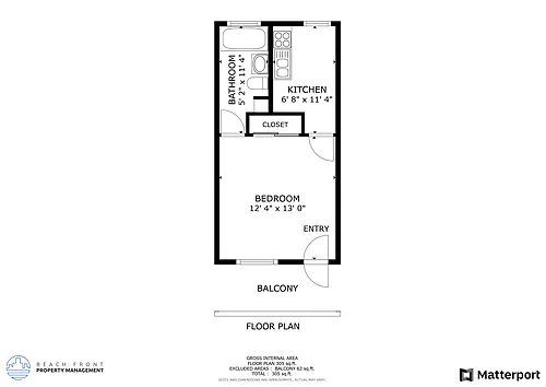 Floor plan 1 Bedroom 1 Bath