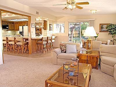 Family room opens to kitchen