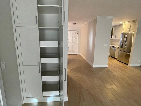 Built in cabinet space on the first floor