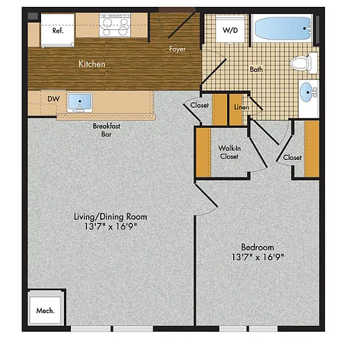 Floor plan One-Bedroom