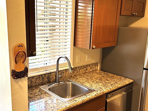 Kitchen, window looking out to parking lot