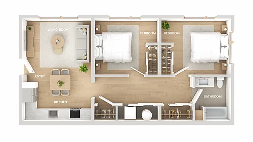 Floor plan 2 Bedroom 1 Bathroom
