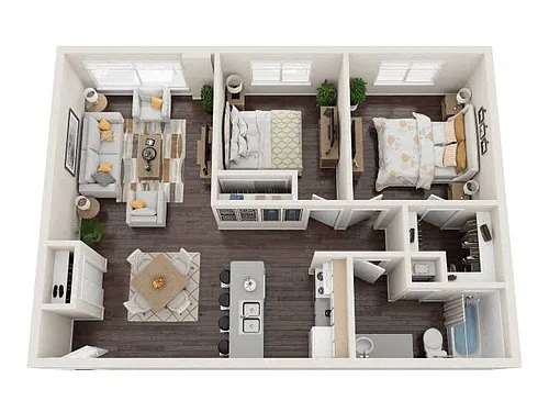 Floor plan Two Bedroom One Bathroom (Affordable)