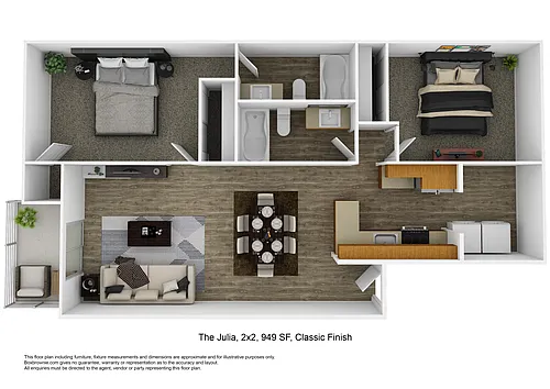 Floor plan Two Bedroom