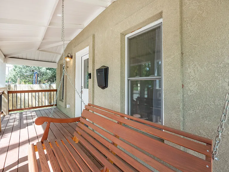 front porch with porch swing
