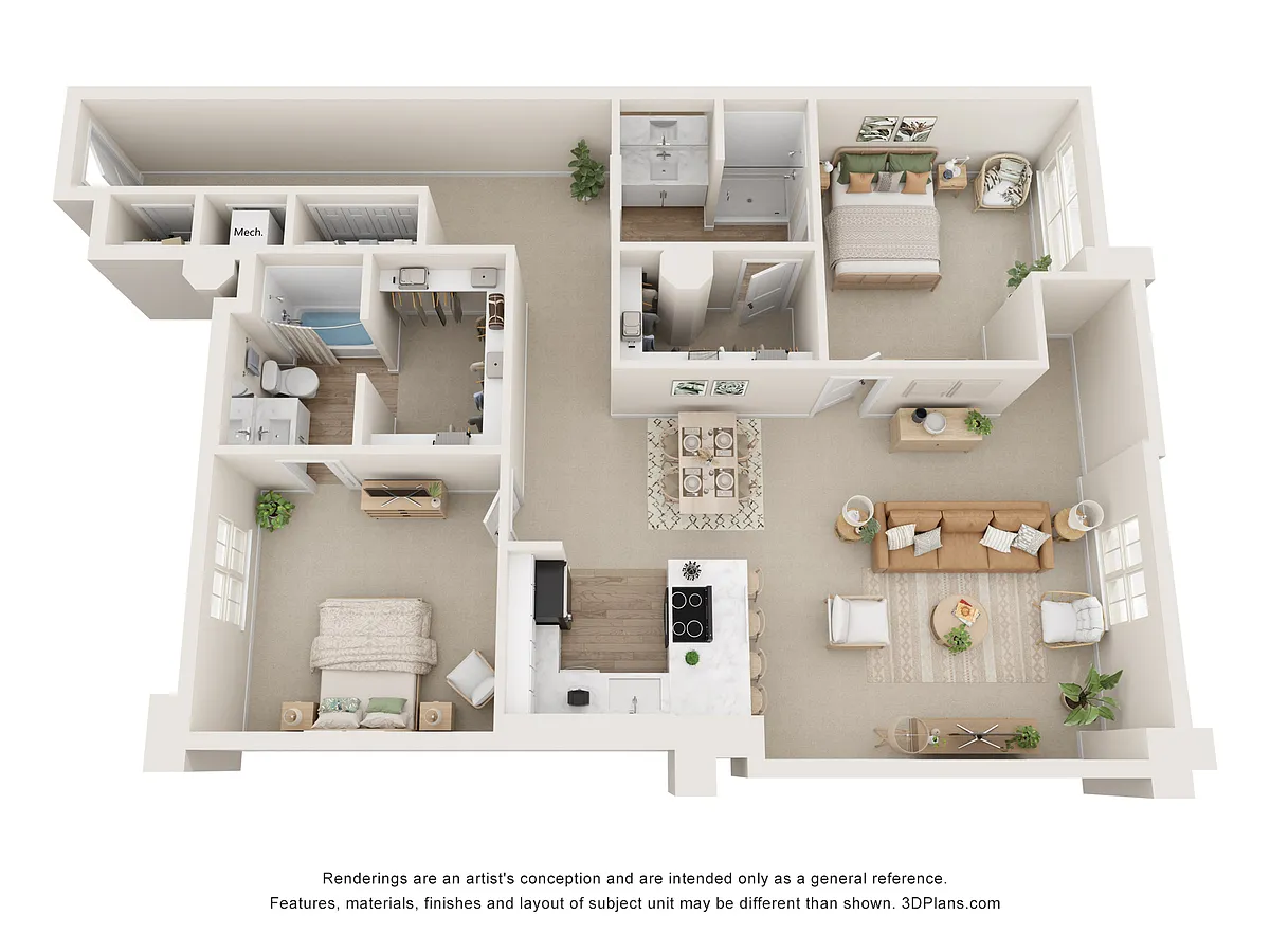 Floor plan Opera House - 2 Bedrooms