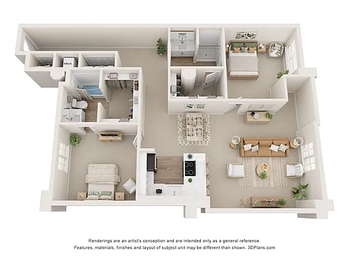 Floor plan Opera House - 2 Bedrooms