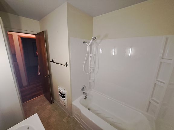 Bathroom with new shower