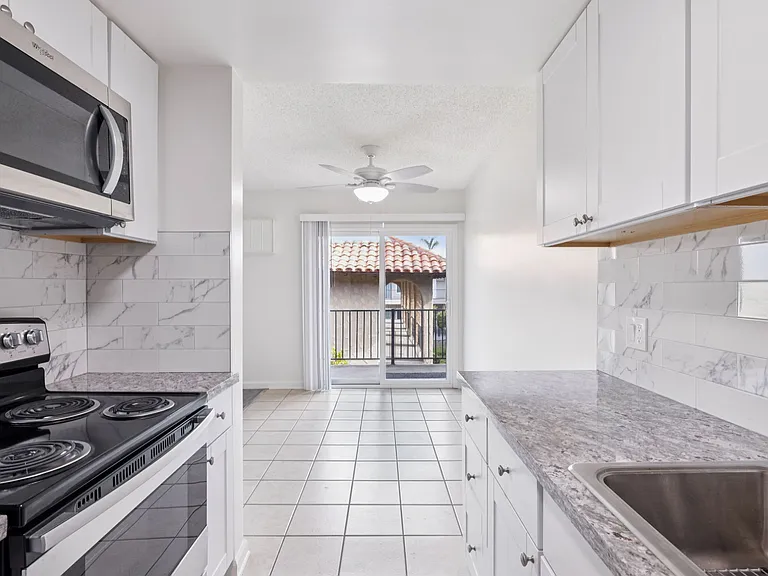 Granite counters in newly renovated kitchen