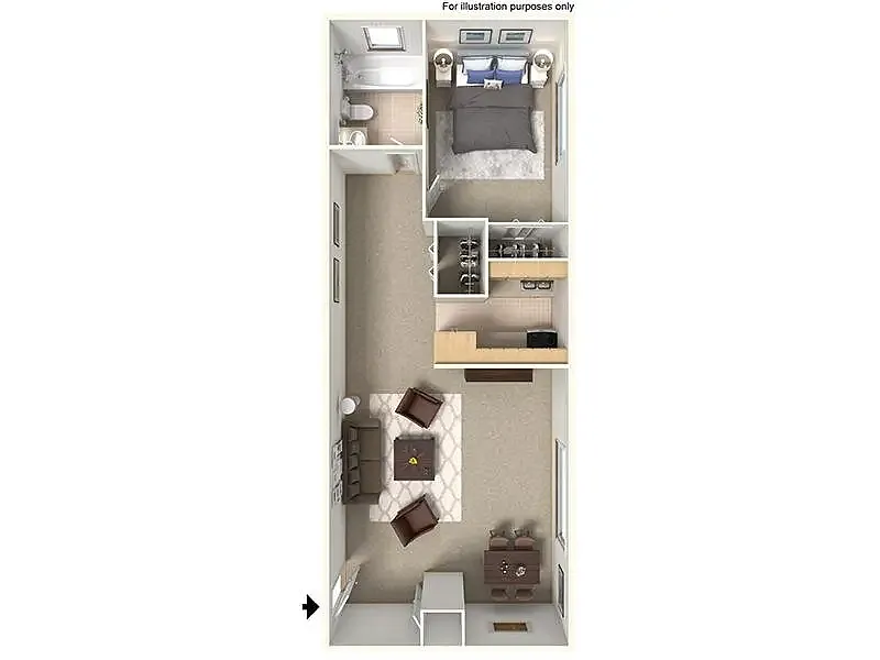 Floor plan 1x1B