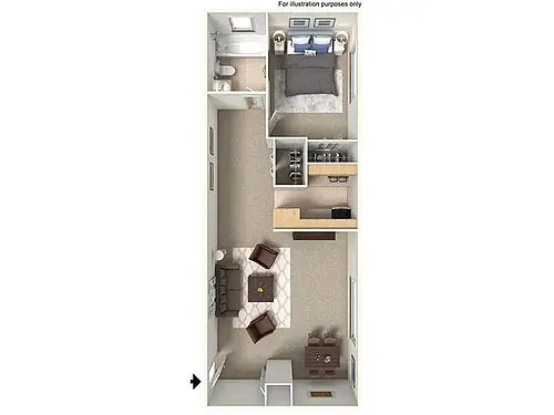 Floor plan 1x1B