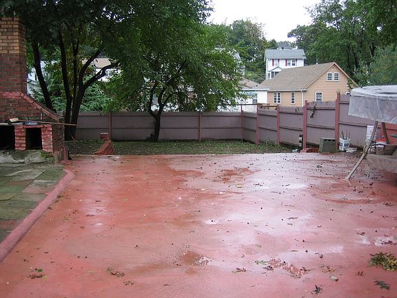 Backyard, patio - with a playset