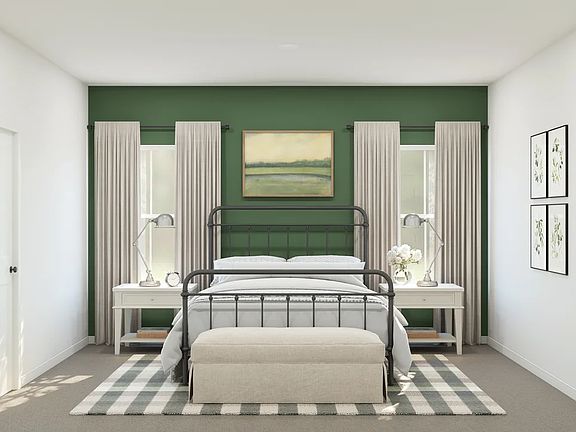 Primary suite with plush carpeting