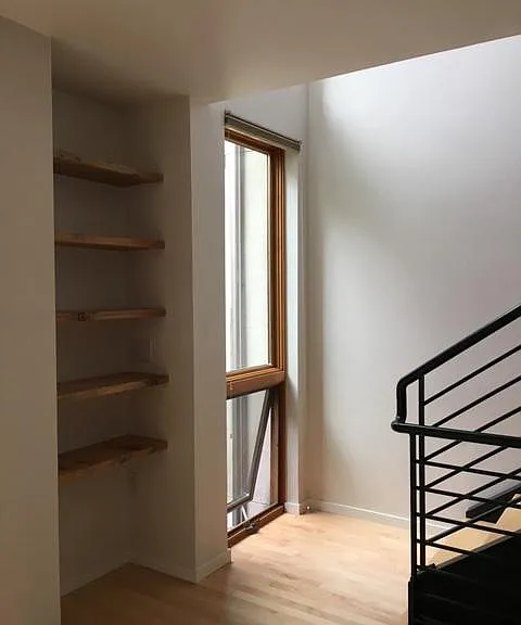 Built-in bookshelves
