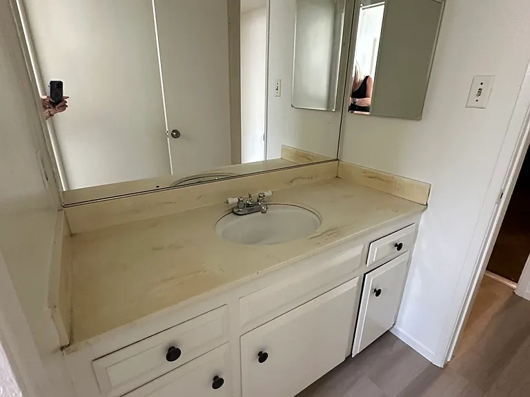 Bathroom off of the garage bedroom