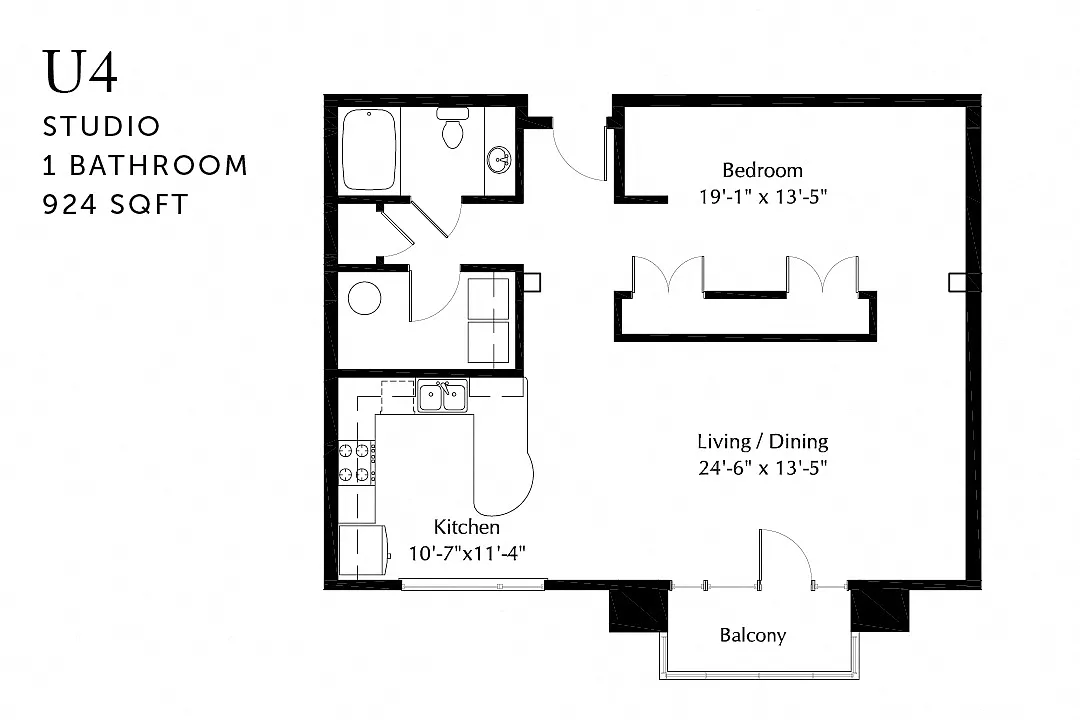Floor plan U4 Urban One Bedroom