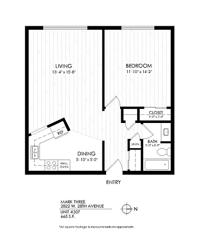 Floor plan 1 Bedroom x 1 Bath