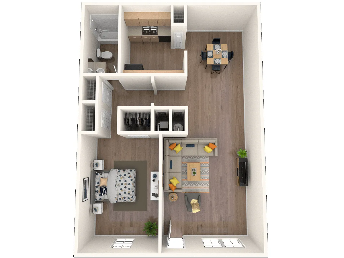 Floor plan 1 Bed 1 Bath
