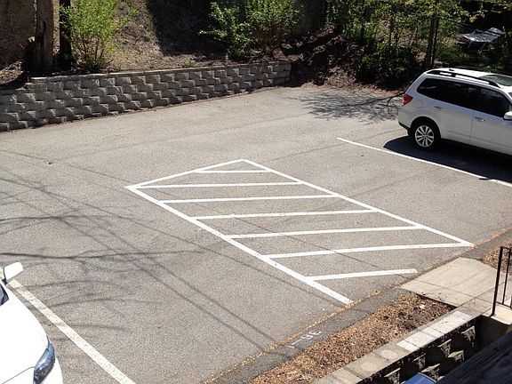 Parking behind building