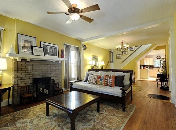 Open living/dining area with view to kitchen