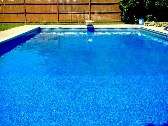 Newer pool liner and filter.