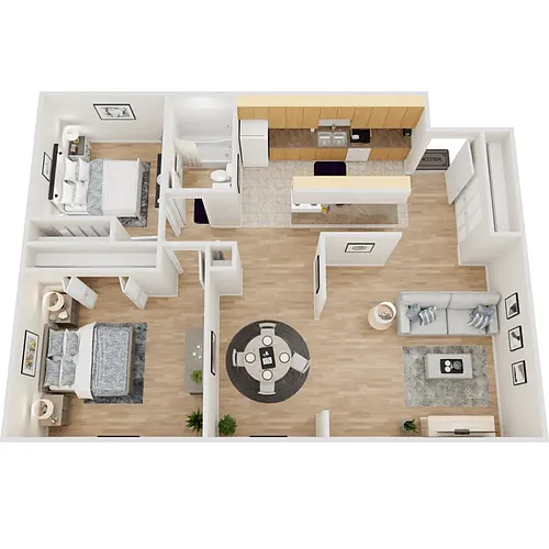 Floor plan 2 Bed 1 Bath
