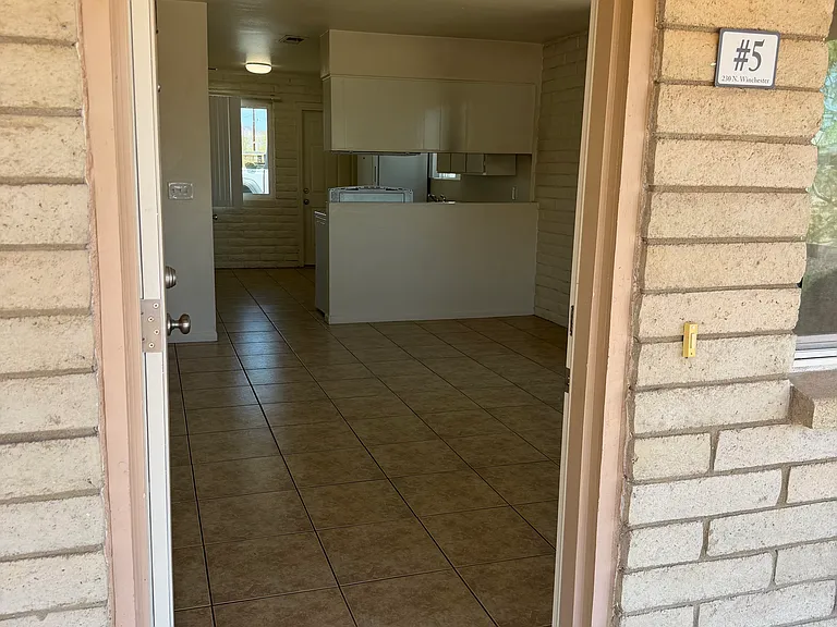 Looking into apartment from door.
