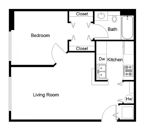Floor plan 1X1 6103