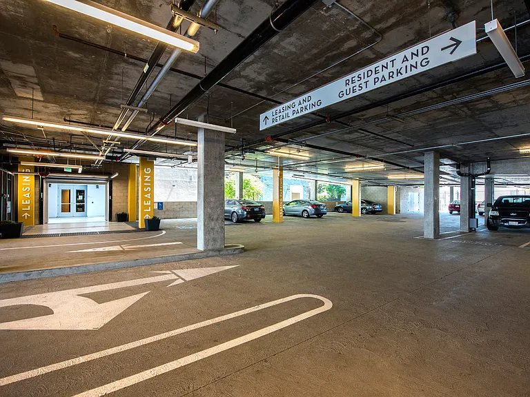 We offer reserved assigned parking for our residents in our 6 story parking garage