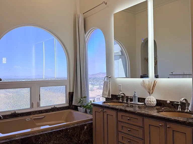 Master bath with view