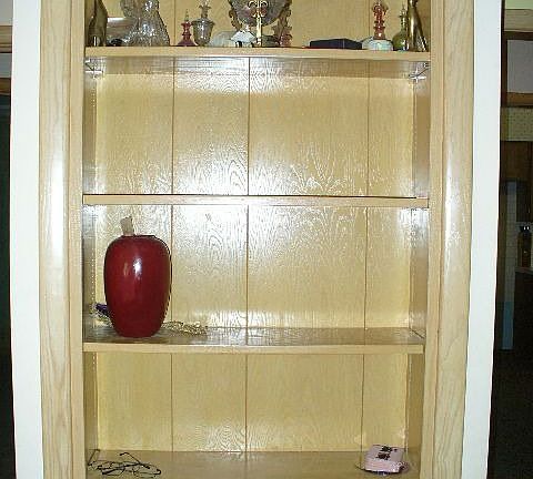View of the built-in storage located in the living room