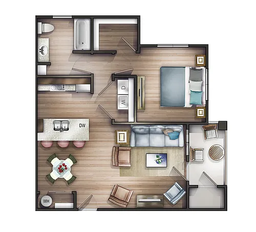 Floor plan 1 Bedroom