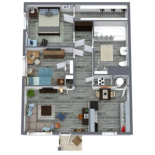 Floor plan 2 Bedroom 1 Bathroom