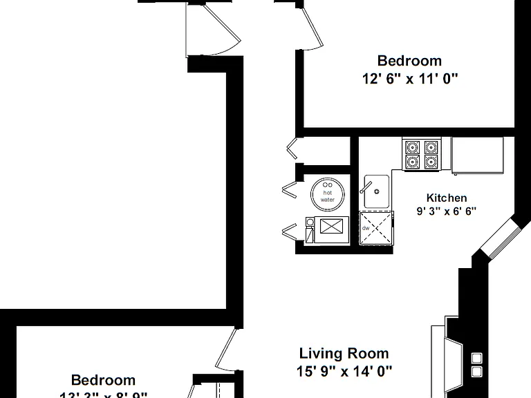 Represents the 700 SQFT apartment in the 3433 building