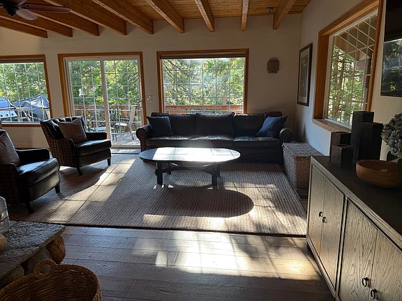 Living room with deck and grills